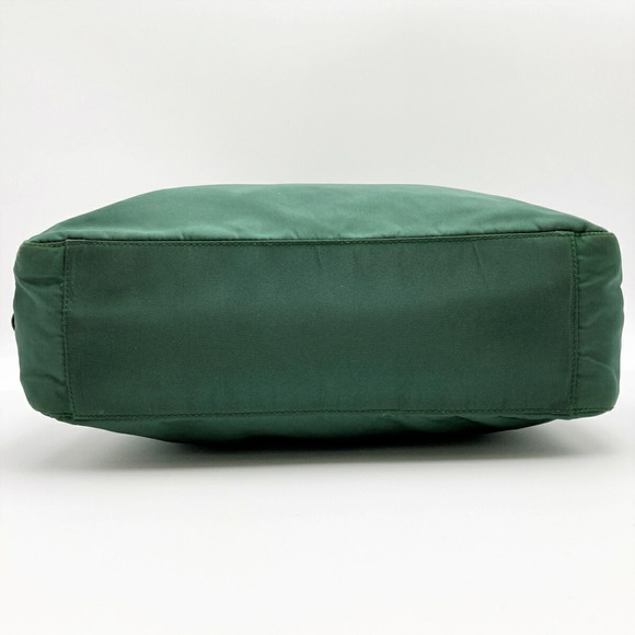 PRADA tote bag shoulder nylon logo plate green ladies men unisex - Picture 5 of 10